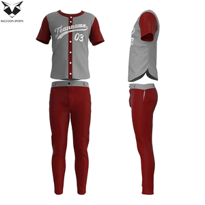 Uniforme de Béisbol para Hombre, Color Gris Granate, Manga Corta, Nuevo, Cómodo, Tela Suave al Tacto, Impresión por Sublimación - Product Image 2