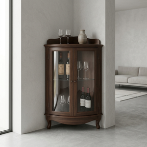<span class=keywords><strong>Meuble</strong></span> <span class=keywords><strong>d</strong></span>'<span class=keywords><strong>angle</strong></span> en bois massif de style français classique pour salon <span class=keywords><strong>d</strong></span>'hôtel de luxe, vitrine à vin en verre courbé, mobilier FF&E OEM - Product Image 3