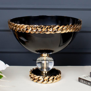 Sucrier en verre simple et magnifique, avec base et couvercle finis en or brillant, pour une décoration luxueuse. - Product Image 4