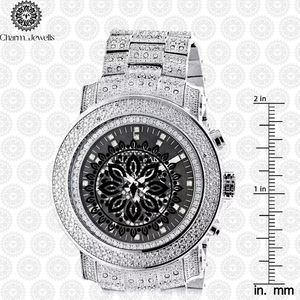 Charm_Jewells Luxury Men's Stainless Steel Watch 40mm Case Mechanical Movement Glass Dial Hip Hop Style 10 Bar Water Resistant - Product Image 3