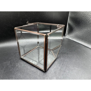 Exclusive Living Metal Terrarium <b>Glass</b> Planter Elegant Indoor Plant Holder Geometric Home Decor <b>Square</b> Shape In Reasonable Price - Product Image 6