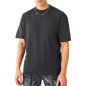 T-shirts pour hommes en coton 100% tricoté de haute qualité, surdimensionnés, vente en gros, logo personnalisé, nouveau design, style vintage, grande taille, tendance - Product Image 1