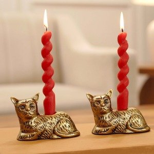 Juego de Portavelas con Forma de Gato Glow Studio, Acabado Dorado, Decoración Duradera para el Hogar - Product Image 3
