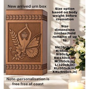 Handcrafted Wooden Cremation Urn: Eagle, Cross, American Flag - Personalized Memorial Memorial Keepsake by AYAANS - Product Image 2