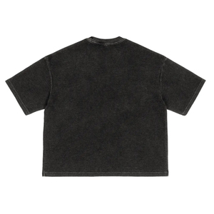 Camiseta de Hombre de Manga Corta con Cuello Redondo, Tejida, Negra, Talla Grande, Color Sólido, Corte Regular - Product Image 2