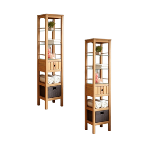 ราคาขายส่ง คุณภาพพรีเมียม ชั้นวางของในห้องน้ำอเนกประสงค์ 5 ชั้น ประหยัดพื้นที่ เฟอร์นิเจอร์ไม้สัก - Product Image 2