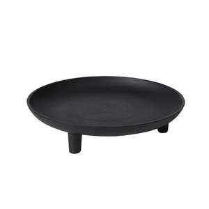 Plateau de service minimaliste en métal noir, design rond, vaisselle pour la salle à manger - Product Image 4