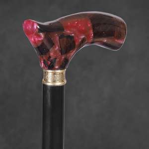 Sculpture de luxe avec poignée en canne, sculptée à la main en résine et bois d'acacia, bois d'acacia élégant avec cannes - Product Image 3