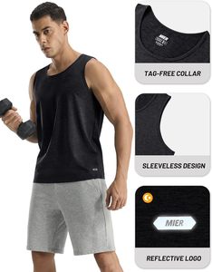 <b>Mens</b> Premium Cotton Tank Top Sleeveless Gym Vest Athletic Muscle Shirt Breathable Casual Workout <b>Singlet</b> Summer Activewear - Product Image 2