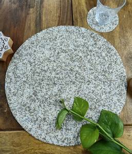 Handmade Floral Embroidered <b>Beaded</b> <b>Placemats</b> and Coasters Set Eco-Friendly Customizable White & Silver Decor - Product Image 2