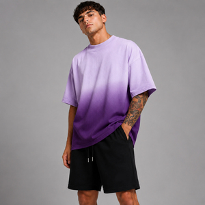 T-shirt surdimensionné et carré de style urbain pour hommes, en coton épais délavé à l'acide - Product Image 5
