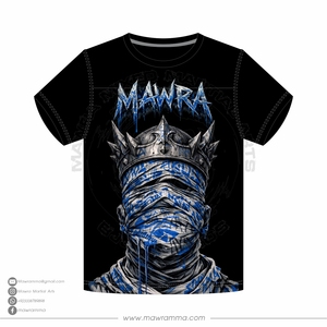 Camiseta Gráfica Negra Personalizada Mawra para Hombre, Impresión DTG, Estilo Urbano, MMA, Artes Marciales, Diseño de Corona, Manga Corta, Algodón - Product Image 5