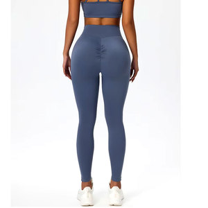 Hot Selling Wholesale Yoga Sets Seamless Breathable Vintage Style 90%Nylon 10%Spandex Fitness Gym Activewear Leggings Set Women - Product Image 4