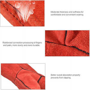 Direct Factory Supply High Quality Leather Welding Work <b>Gloves</b> Kevlar Palm Lining Heat Resistant Construction Welder <b>Gloves</b> - Product Image 5