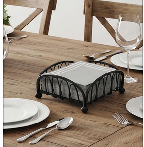 Stylish <b>Tissue</b> <b>Box</b> And Napkin <b>Holder</b> In Black Metal Iron With Sleek Design Perfect For Elegant <b>Tissue</b> Storage And Organization - Product Image 6