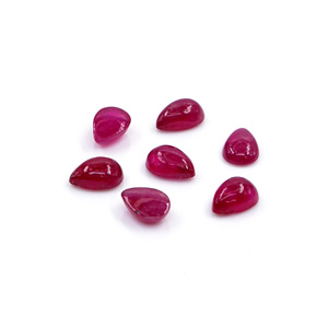 Rubíes naturales de Bangkok calibrados en forma de pera de 4x6 mm, rubíes naturales sueltos en forma de cabujón para la fabricación de joyas, listos para usar. - Product Image 1