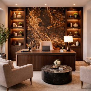 Plaque de placage en pierre translucide Terra Red, finition à lueur chaude intense, pour murs et plafonds intérieurs rétroéclairés, usage design. - Product Image 1