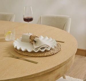 Moderno Juego de Comedor Ovalado de 8 Piezas de Madera de Teca Sólida con Sillas Tapizadas y Base Cruzada para Comedor, Hogar, Villa u Hotel - Product Image 5