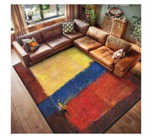 Tapis en laine tufté à la main à rayures horizontales vibrantes, imprimé 3D, abstrait, minimaliste, géométrique, grand format, design personnalisé - Product Image 2