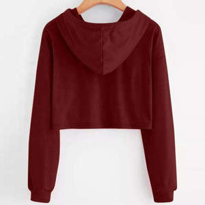 Sudadera con Capucha Corta de Manga Larga para Mujer, Diseño Color Block, Casual, Blanca, Naranja, Verde, Otoño, Tejida - Product Image 5