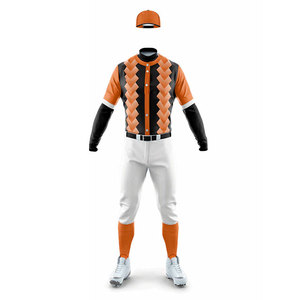 OEM Plus Size Top Selling Button Up Design Jersey Sublimation Stripe Design Printed Softball Adults Men's <b>Baseball</b> Uniform <b>Sets</b> - Product Image 2