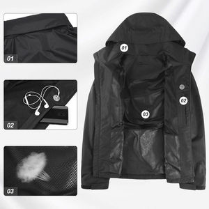Veste softshell à capuche unisexe orange, résistante à l'eau, coupe-vent, respirante, manches longues, pour la randonnée et les activités de plein air, coupe classique, taille normale - Product Image 6