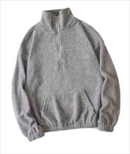 Sudadera con capucha de media cremallera para hombre, estilo urbano, de felpa francesa, con bordado y logotipo personalizado, 100% algodón, para invierno - Product Image 4