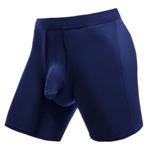 Men's Black Eco-Friendly Anti-Bacterial Breathable <b>Boxer</b> Briefs Mid-Rise Knitted Spandex/<b>Polyester</b> Quick Dry Solid Color - Product Image 3