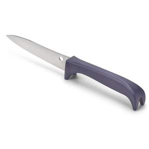 Cuchillos de Cocina de Acero Inoxidable con Hoja Dentada y Mango Ergonómico Curvo Morado, Cuchilla Afilada para Cortar Pan, Tomate y Fruta - Product Image 3