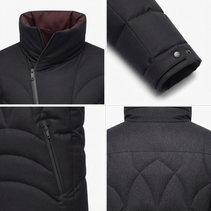 <strong>Men's</strong> Down Jacket <strong>Wool</strong> Nylon Structured Puffer Custom OEM Archival Gothic Arch <strong>Coat</strong> - Product Image 4