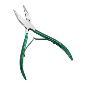 Ensemble de pinces pour extensions de cheveux en acier inoxydable avec poignée verte, outils professionnels pour l'installation et le retrait, kit d'extensions de cheveux - Product Image 2