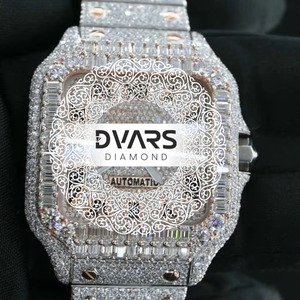 New Arrival Luxury 42mm Square Case 20mm Band Moissanite Hip Hop Diamond Watch for Gifts & Occasions - Product Image 1