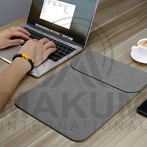 Leather <b>Laptop</b> <b>Sleeve</b> Case in Beige Teal Pink Silver Gray for MacBook and Other <b>Laptops</b> - Product Image 2