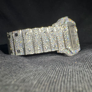 Luxury Fully Iced Out Moissanite <b>Watch</b> Stainless Steel Hip Hop Style Quartz Bling <b>Watch</b> For <b>Men</b> And Women Reloj USA Uk Stock - Product Image 1
