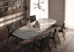 Dalle en marbre artificiel gris Onice Grigio 1620x3240, 12 mm, polie, personnalisée, pour comptoirs de cuisine et tables, fabrication italienne. - Product Image 2