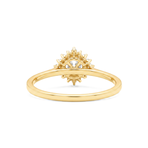 Anillo Minimalista con Certificado IGI, Diseño de Flor, Joyería Nupcial, Oro Sólido de 14K, Anillo de Boda con Halo de Diamantes Finos, Anillo Solitario en Racimo - Product Image 4