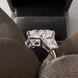 Bague de fiançailles en or massif 14K 18K avec diamant taille coussin IGI F VS cultivé en laboratoire, alliance de mariage, bijoux fins sur mesure, fournisseur en gros - Product Image 3
