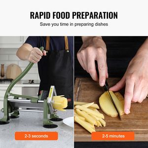 Tagliapatatine Manuale con Lame in Acciaio Inossidabile da 1/2\", 3/8\", 1/4\", Nuovo, Affettatrice per Frutta con Ventose - Product Image 4