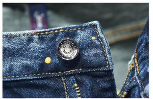 Shorts en jean vintage délavé pour hommes, style streetwear, coupe oversize, en coton, pour l'été - Product Image 3