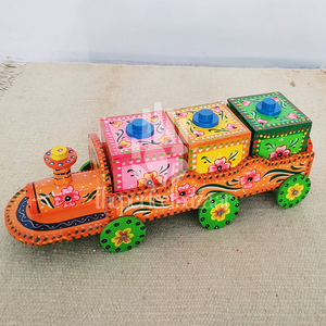 กล่องรถไฟไม้หลากสี รถไฟไม้ ผลิตในอินเดีย - Product Image 2