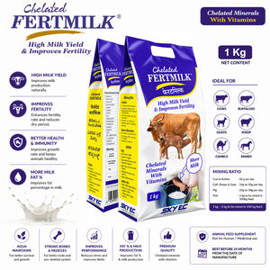 FertMilk, Suplemento Alimenticio en Polvo con Vitaminas y Minerales Quelatados para Ganado Vacuno y Caprino, que Apoya el Rendimiento Lácteo, la Grasa, el SNF y el Crecimiento |   Paquete de 1 kg - Product Image 3
