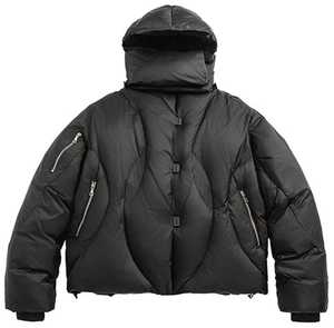 Blouson matelassé en polaire pour homme, motif patchwork à carreaux, fermeture éclair sur le devant, coupe-vent, vêtement d'extérieur décontracté pour l'hiver, rembourrage épais en polyester - Product Image 3