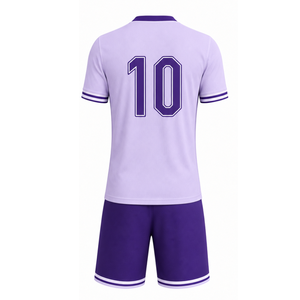 ชุดเสื้อฟุตบอลสีม่วงลาเวนเดอร์ |   ชุดฟุตบอลคอวีแบบมินิมอลพร้อมแถบลายทาง |   ชุดกีฬาทีมที่ระบายอากาศได้ดีและแห้งเร็ว - Product Image 2