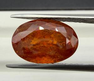 Piedra Preciosa Natural de Espesartita, Corte Ovalado, 9.14 Quilates, Color Naranja, para Joyería, Anillo, Colgante, Piedra de Nacimiento, Coleccionista - Product Image 2