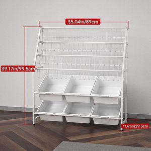Étagère bibliothèque moderne en métal, autoportante, sans dossier, pour rangement, meuble de salon, plus de 10 étagères - Product Image 3