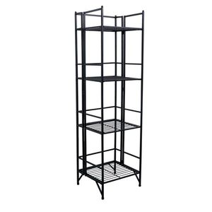 Scarpiera pieghevole a 4 livelli in legno e plastica, colore nero - Product Image 3