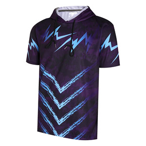 Camisetas con Capucha Sublimadas con Impresión Digital y Logotipo Personalizado, 100% Poliéster, Transpirables, Ecológicas, Verano, OEM, Venta al Por Mayor - Product Image 1