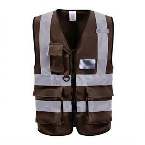 Gilet de sécurité unisexe en polyester haute visibilité avec logo personnalisé, certifié CE, conception respirante en maille et bandes réfléchissantes - Product Image 6