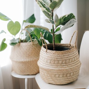 <b>Large</b> seagrass straw <b>basket</b> handcrafted woven sea grass <b>baskets</b> natural materials homeware - Product Image 6