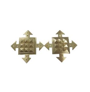 Flèche à quatre directions en laiton avec plaque pyramidale à 9 facettes pour correction Vastu et énergie positive, lot de 2, taille 6x6 pouces - Product Image 4